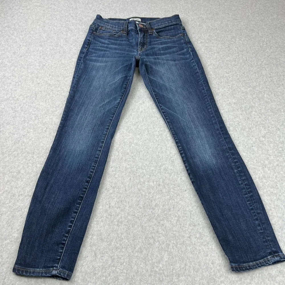 J. Crew Curvy Toothpick Jeans, Size 24, Dark Blue Wash, High-Rise Skinny‎ Fit